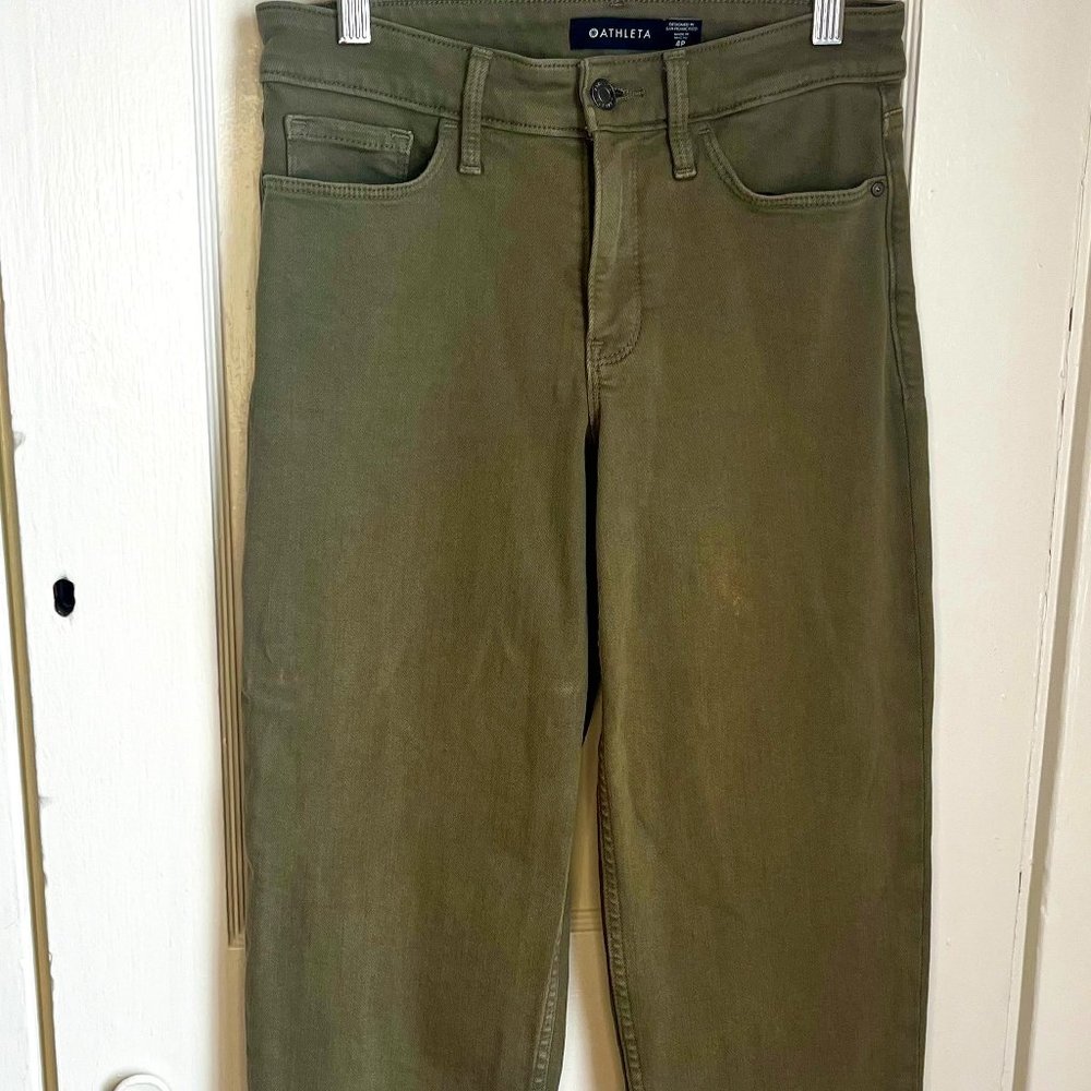 Athleta Green Pants Sz 4 Straight Cropped